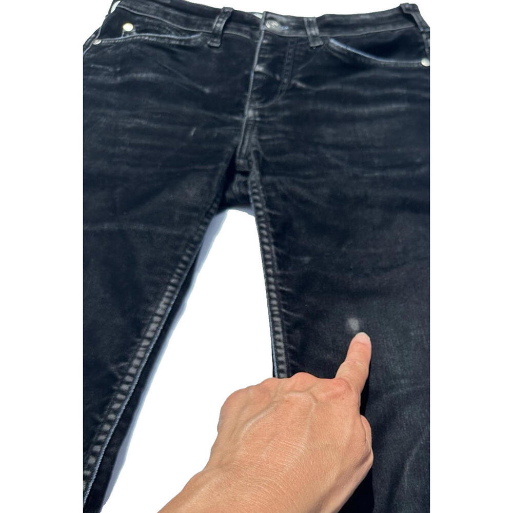 Anthropologie Pilcro The Yaya 26 Velvet Crop Flare Jeans Black Stretch $158 - Picture 9 of 9